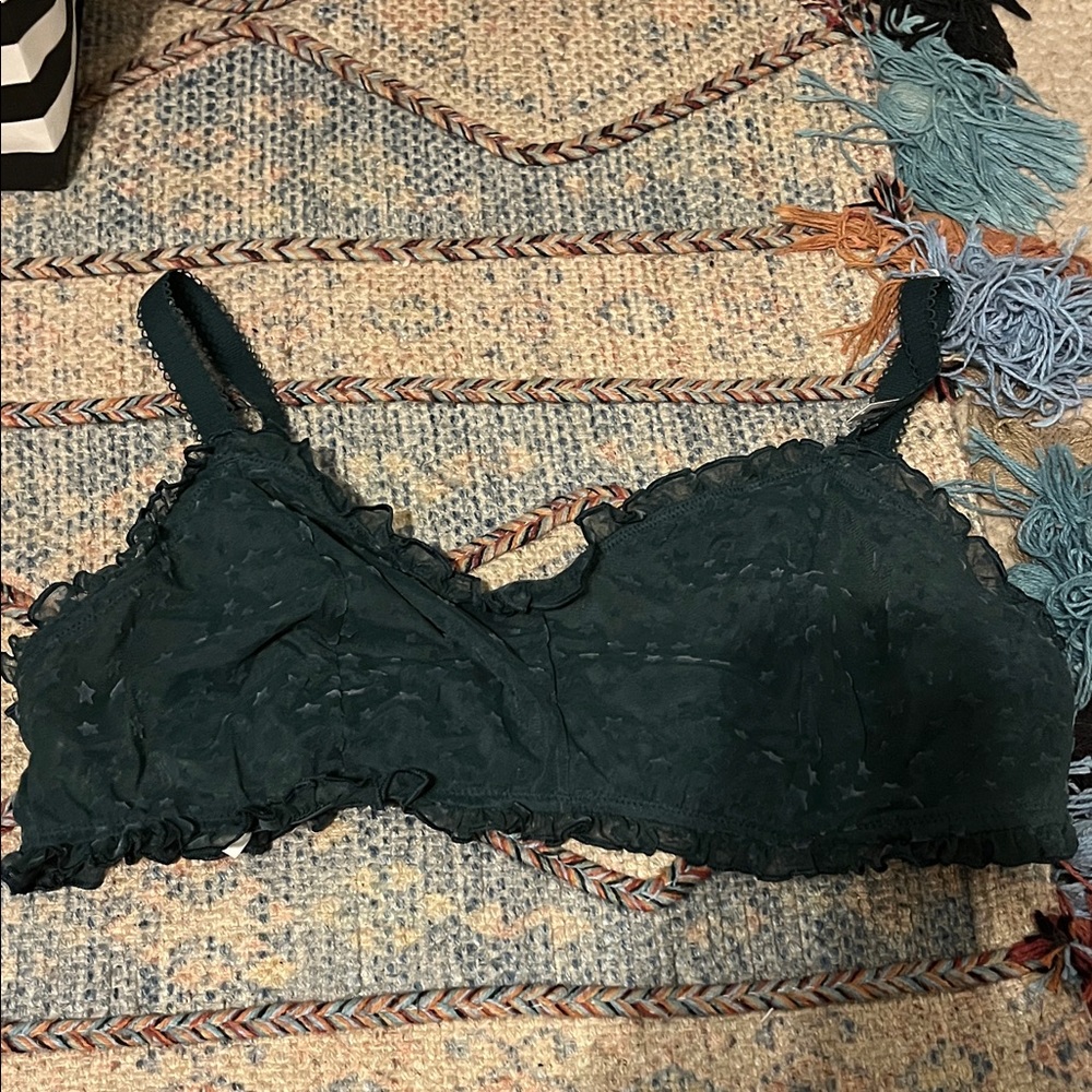 Dark Green Lace Bralette